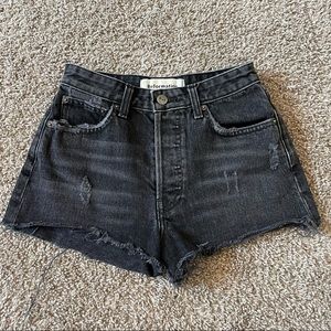 Reformation black high waisted jean shorts 24